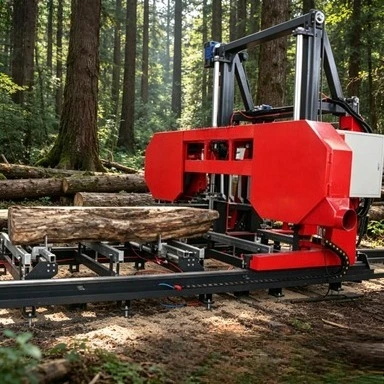 Portable Horizontal Wood Sawmill Band Saw Machine For Cutting Logs For Woodworking Construction Farm Retail And Home Use
