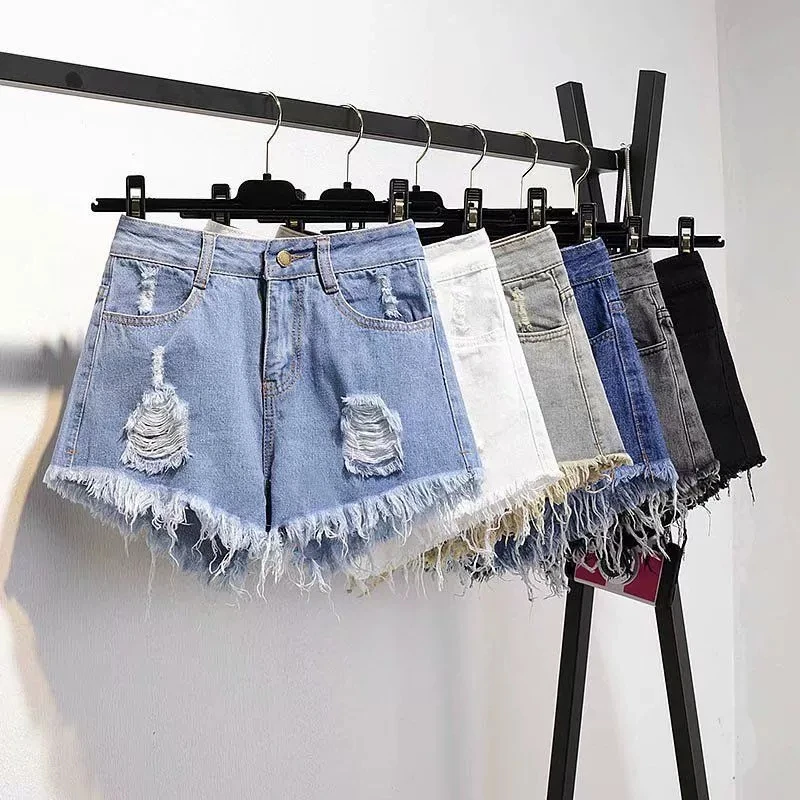 

Women's High Waist Comfort Straight Denim Shorts - Stretchy Soft Casual Summer Jeans Shorts with PocketsShort Jeans Ladies