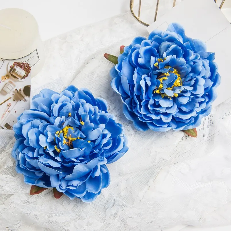 2PC 15CM Silk Peony Head Wedding Decoration Home Bridal Accessories Clearance Christmas Wreath Artificial Flowers for Scrapbook