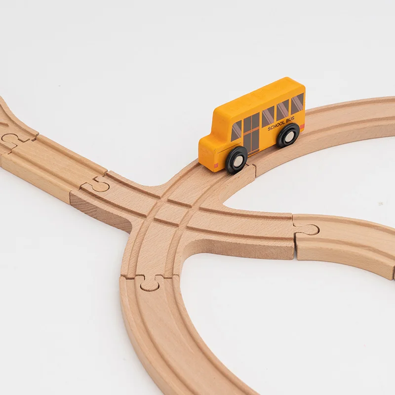 New Wooden Track Accessories Various Wood Forked Tracks fit for All Brands Wooden Train Tracks Educational Toys For Kids