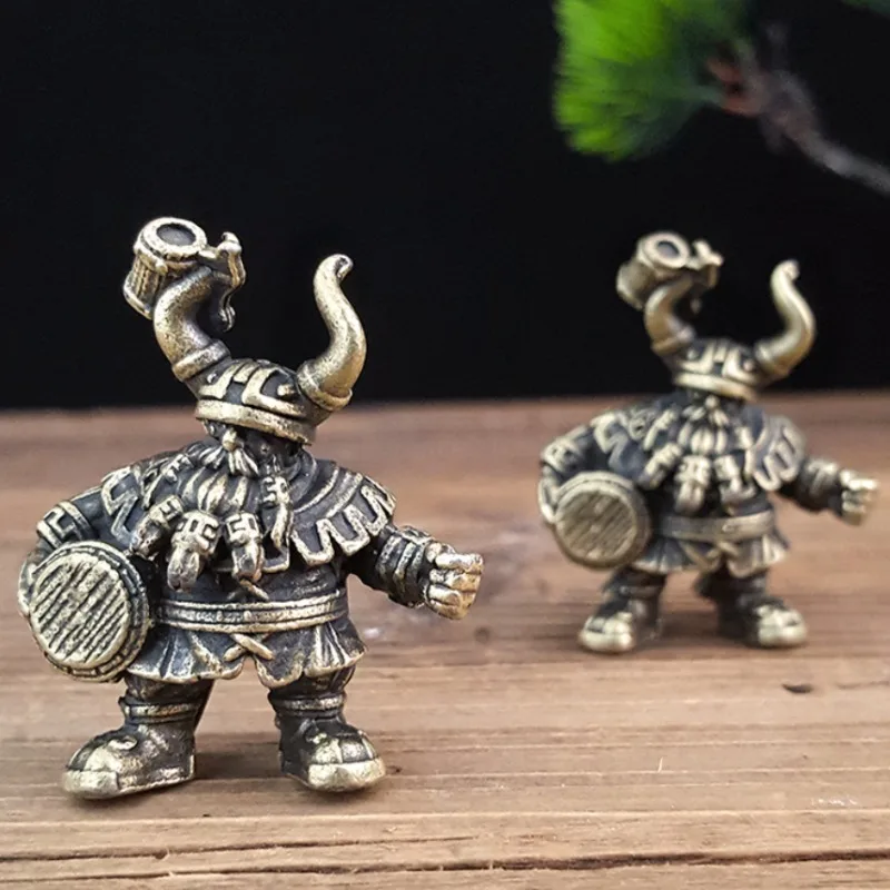 

Bronze Handcrafted Soldier Figurine Retro Antique Style Mini Sculpture Incense Stand Home Bedroom Study Noble Auspicious