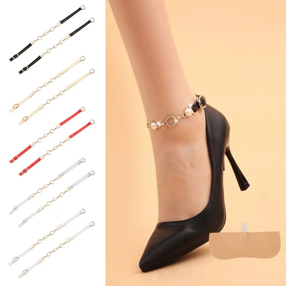 Shoes Chain Invisible Transparent Shoelaces for High Heel Shoes Clear Shoe Laces Straps Holding Loose Ankle Shoelace Fixing Belt