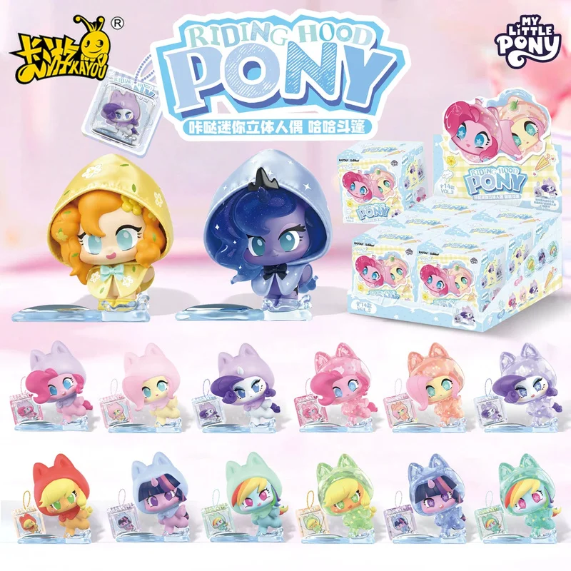 Original Kayou My Little Pony Click Mini Figure Vol.3 Rainy Summer Raincoat Cloak Blind Box Hanging Card Anime Toys Gifts