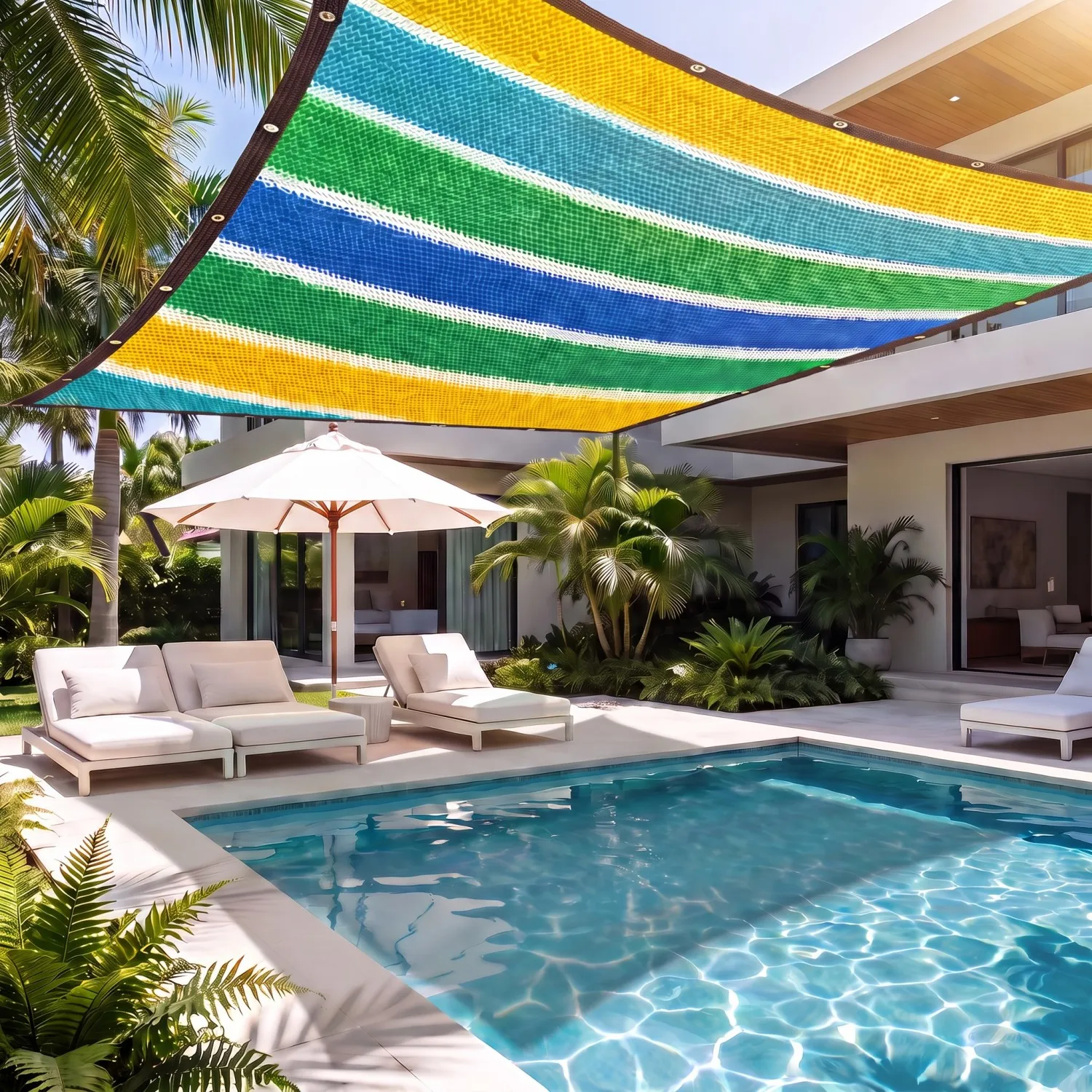 Outdoor Shade Net Sun Block UV Protection Garden Patio Shade Cloth Greenhouse Cover Plant Cooling Sunscreen Tear Resistant