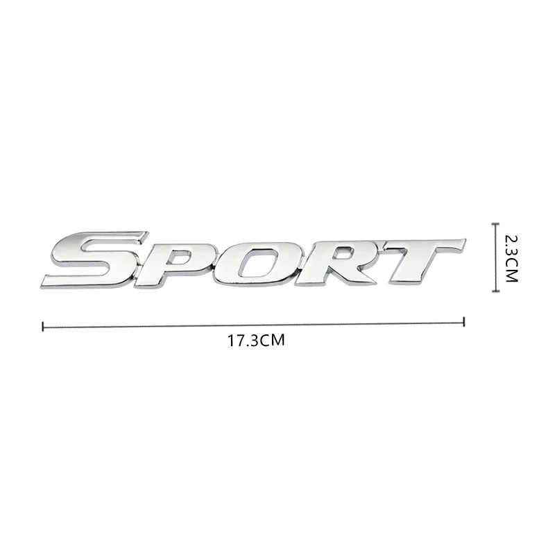 1PC Car Accessories Sticker Styling Metal 3D Chrome Black Car Trunk Racing Sport Word Letter Logo Emblem Badge Decal Sticker view 5