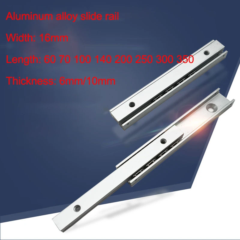 Aluminum Alloy Slide Rail Small Drawer Rail Jewelry Box Electronic and Electrical Micro Slide Rail Length: 60~350mm