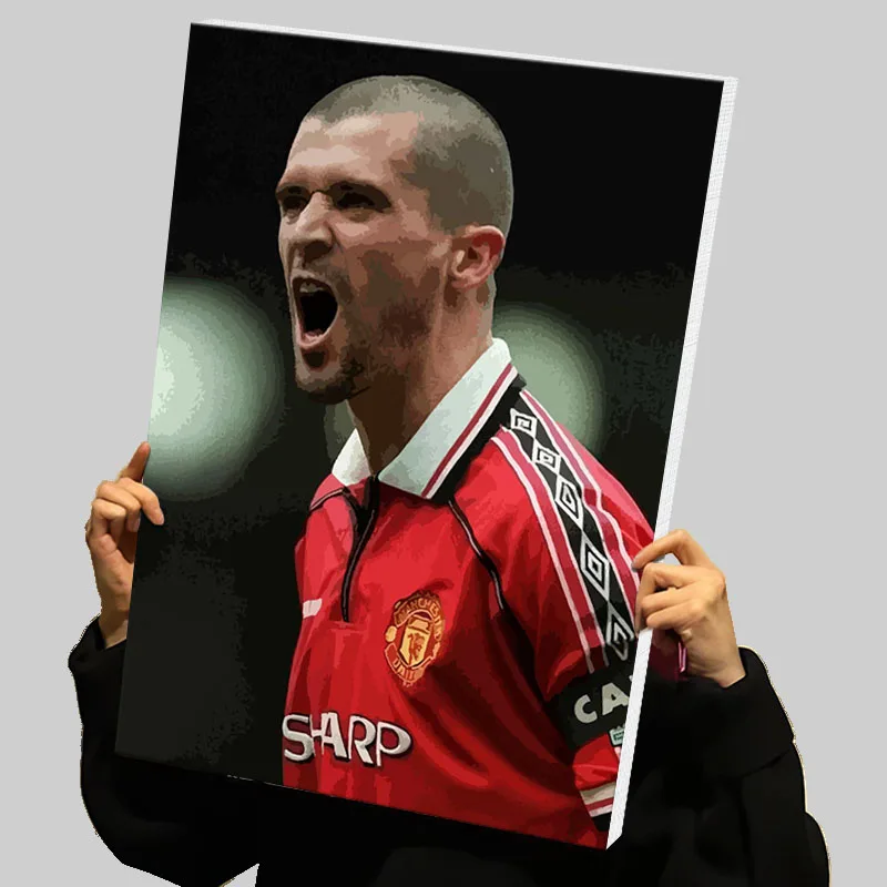 Roy Keane-Póster impreso de Jersey de Manchester United, jugador de fútbol, pintura en lienzo personalizada, arte de pared, decoración Interior, decoración del hogar