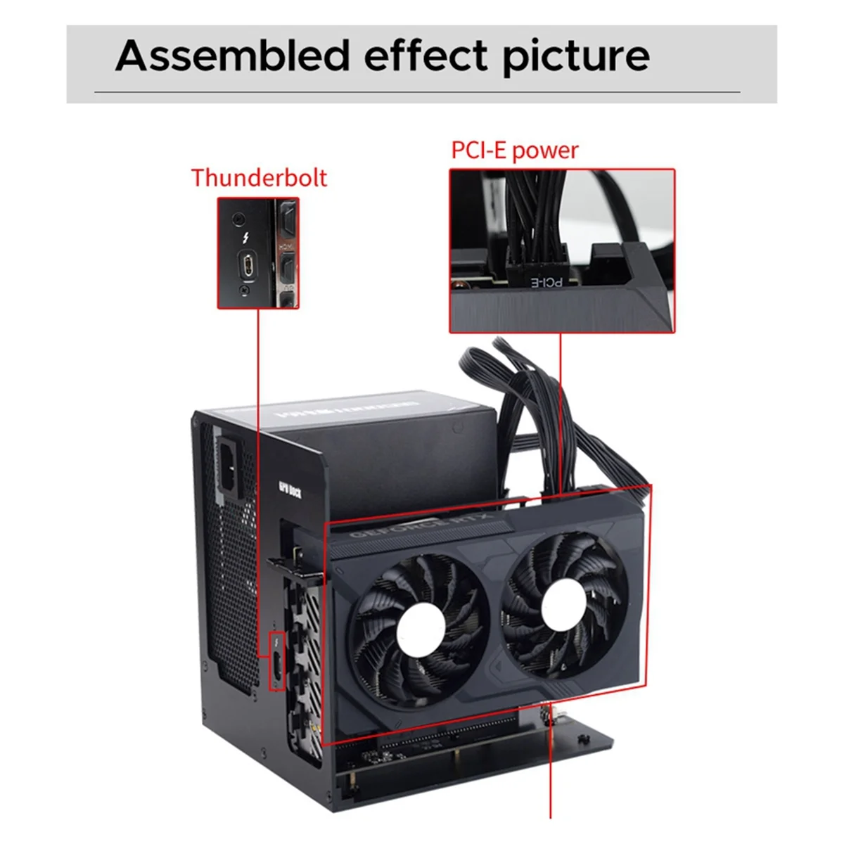 RISEN للكمبيوتر المحمول المتوافق مع Thunderbolt 3/4 GPU Dock إلى بطاقة فيديو رسومية خارجية تناسب USB4 للكمبيوتر المحمول مع 40 جيجابت في الثانية (أ)
