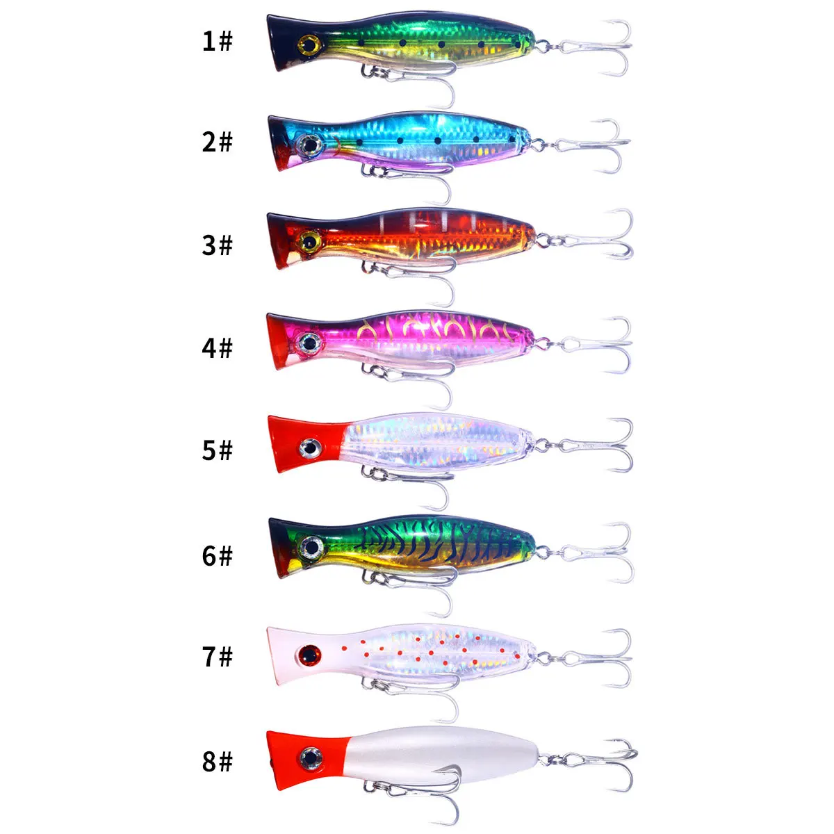 Fishing Lures Large Top Water Poppers Artificial Seal Lure 3D Eyes Hooks for Saltwater Offshore Surf Striped Bass, Bluefish