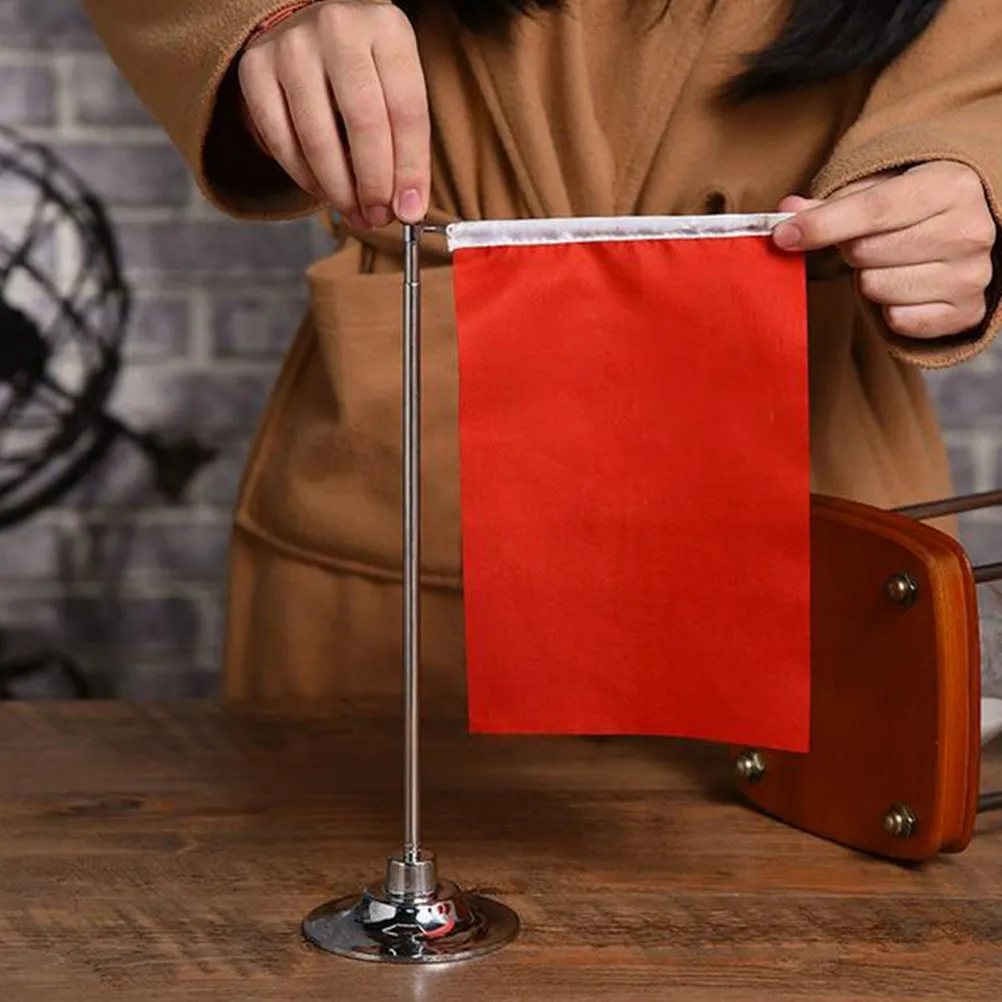 2Pcs Stainless Steel Flagpole Stand Mini Desk Flag Holder Base for Office Table Flag Display Trade Show Supplies
