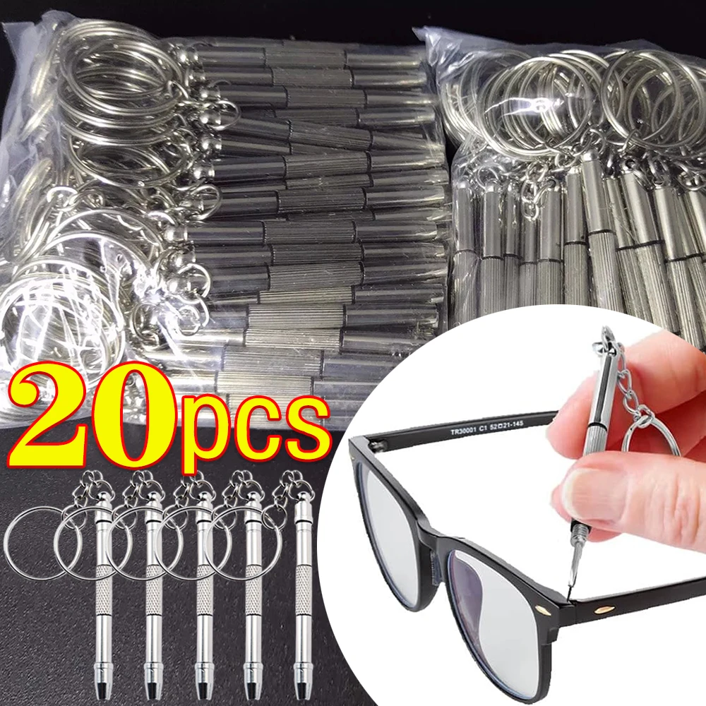 Steel Glasses Screwdriver Eyeglass Screwdriver Watch Repair Kits with Keychain Portable Hand Tools Precision Screwdriver Tools