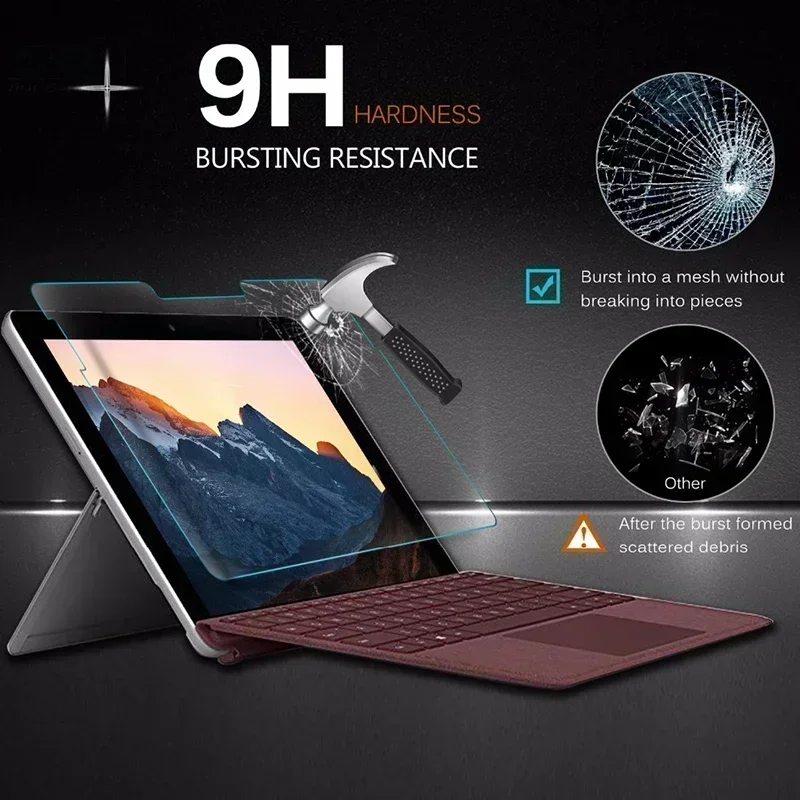 9H Tempered Glass for Microsoft Surface Pro 8 7 Pro X Pro 6 5 4 12.3 Go 2 3 Cover Protective Film Tablet Screen Protector
