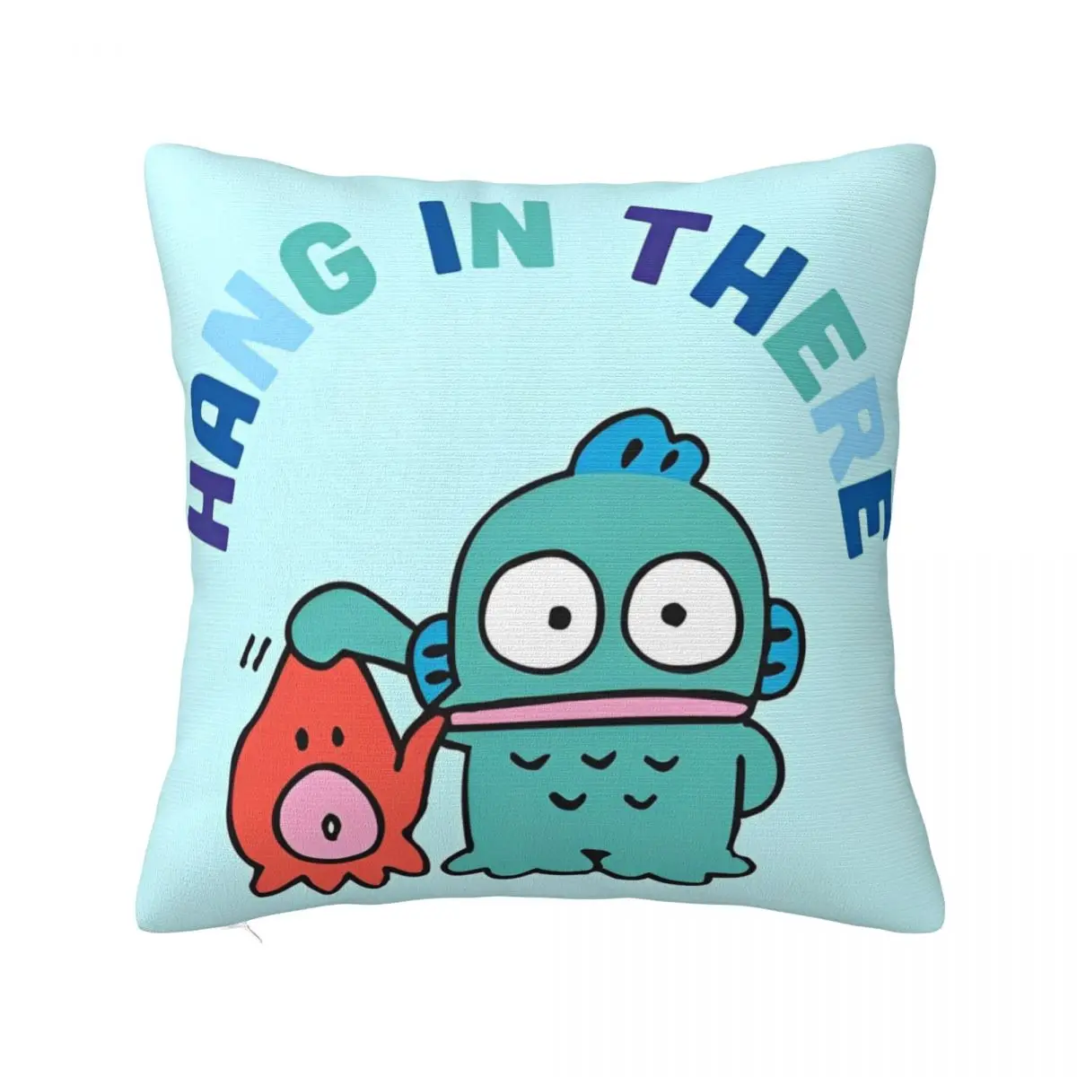 Hangyodon Sayuri Hang In There Cartoon Pillowcase Printing Cushion Cover Cute Kawaii Throw Pillow Case Cover Home Square 40X40cm