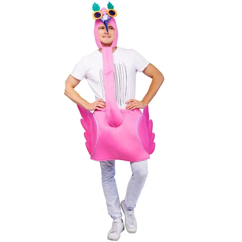 Funny Carnival Fun Party Adult Pink Flamingo Costume Cosplay Props