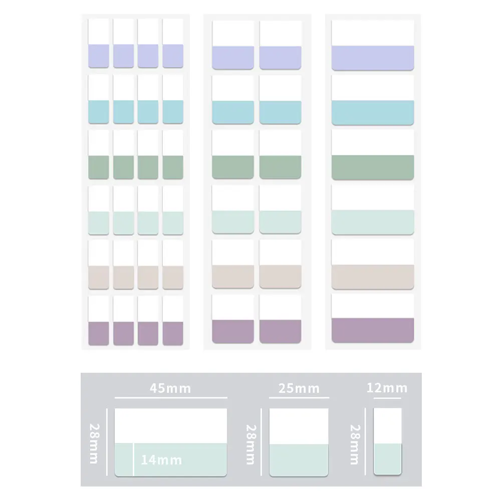 1 set di pennarelli per pagine, blocco note appiccicoso, schede per pagine scrivibili in plastica, schede per libri colorate ad asciugatura rapida per annotare