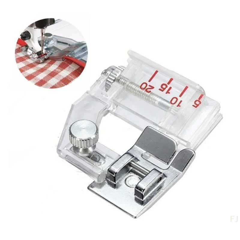 [YU]Adjustable Bias Tape Binding Foot Snap Presser Foot 6290 For Brother And Most Low Shank Sewing Machine Accessories