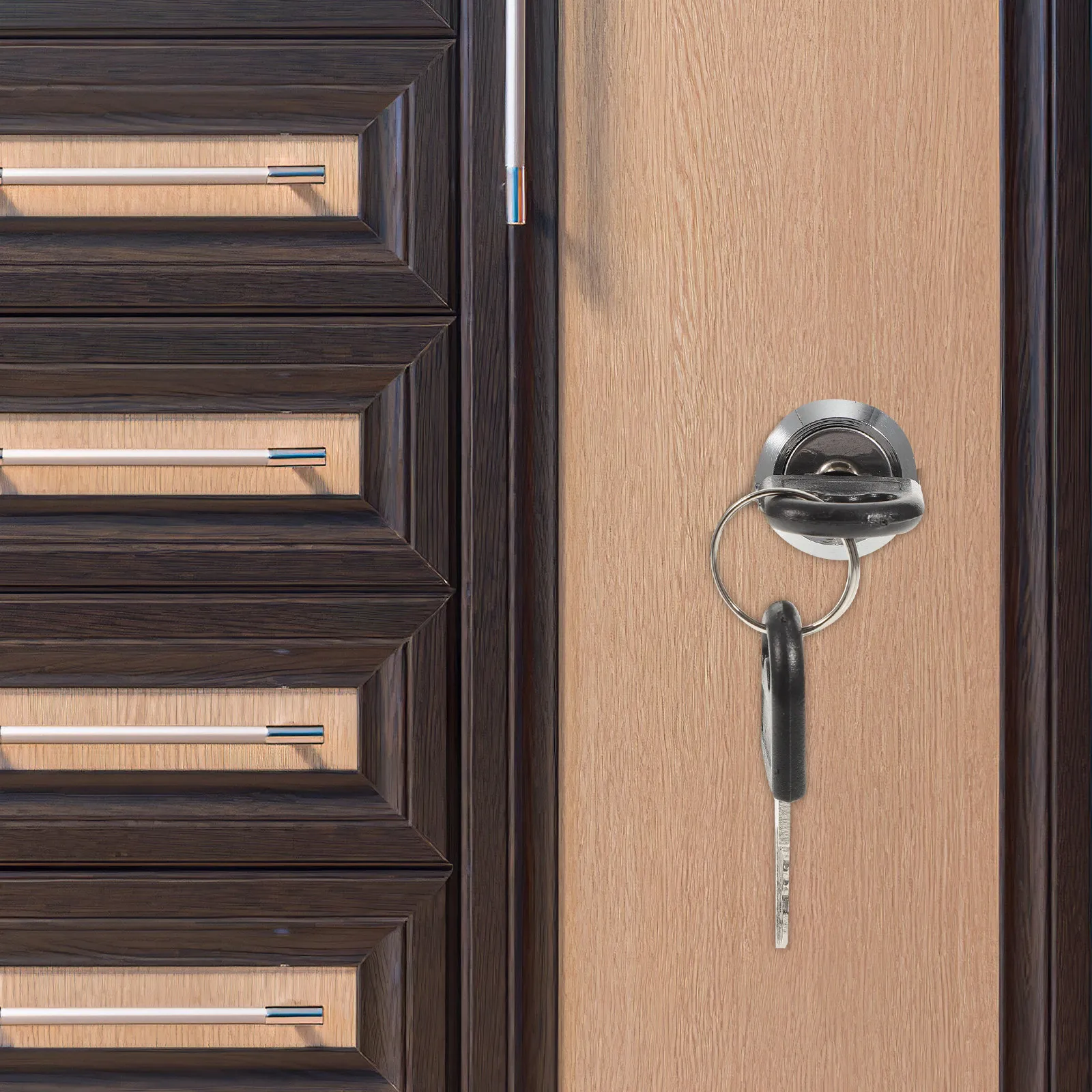 

Cabinet Lock Zinc Alloy ABS Durable Protects Files Guard Against Theft Non Uniform Opening Key Classic Color