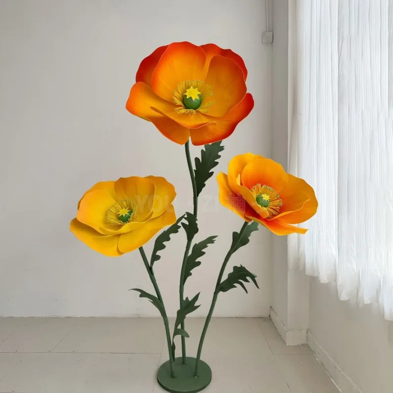 170cm Large Artificial Flowers Wedding Decoration Flower Poppy Wedding Road Guide Flowers Stage Layout Party Home Decor Mariage