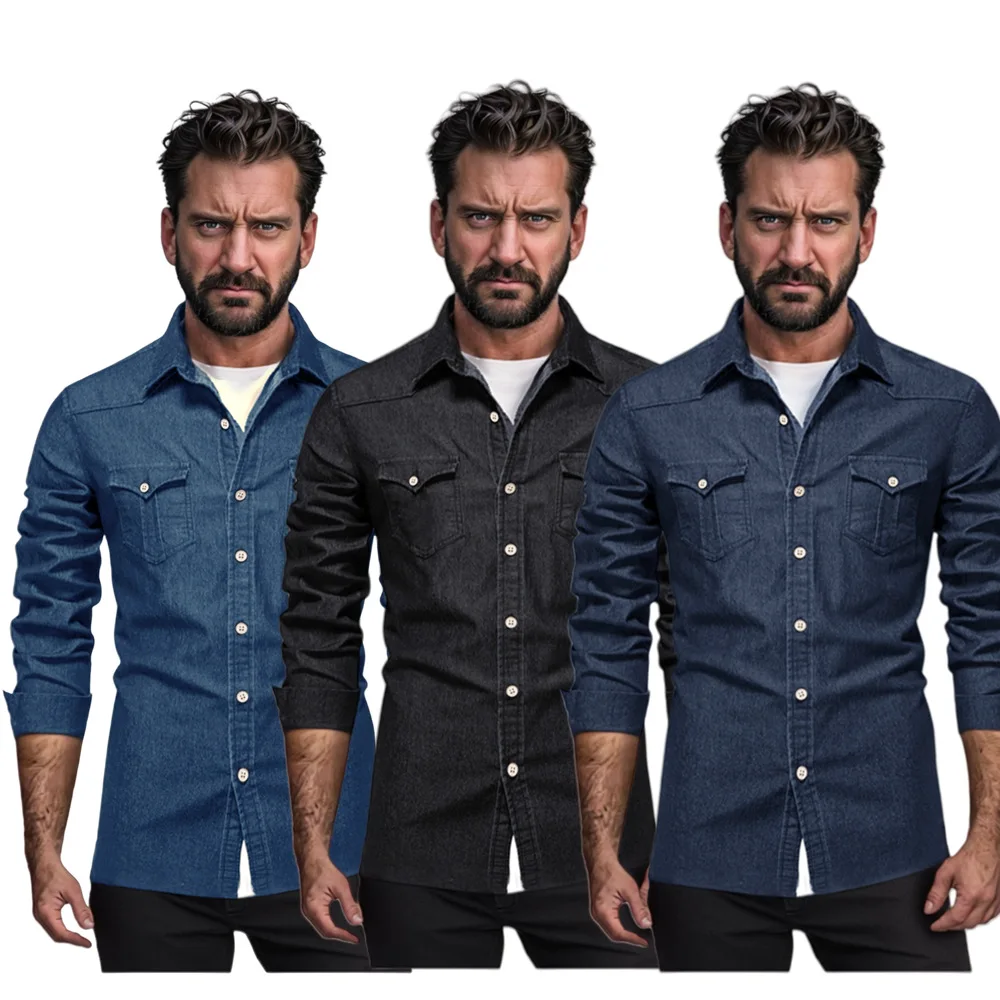 

Men's Shirt New Denim Cardigan Plus Size Jacket