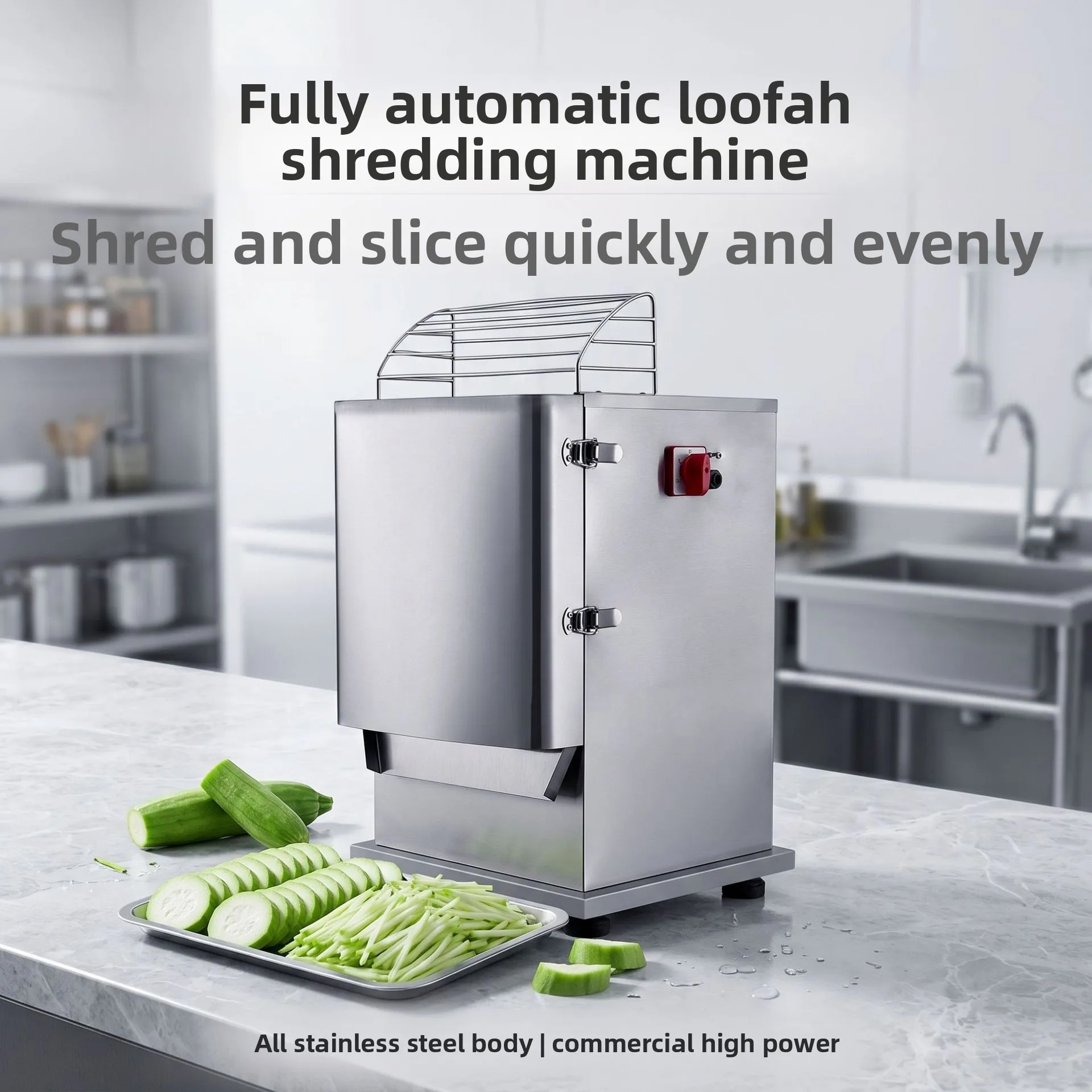 CX commercial electric loofah shredding slicer stainless steel automatic vegetable and fruit cutting machine