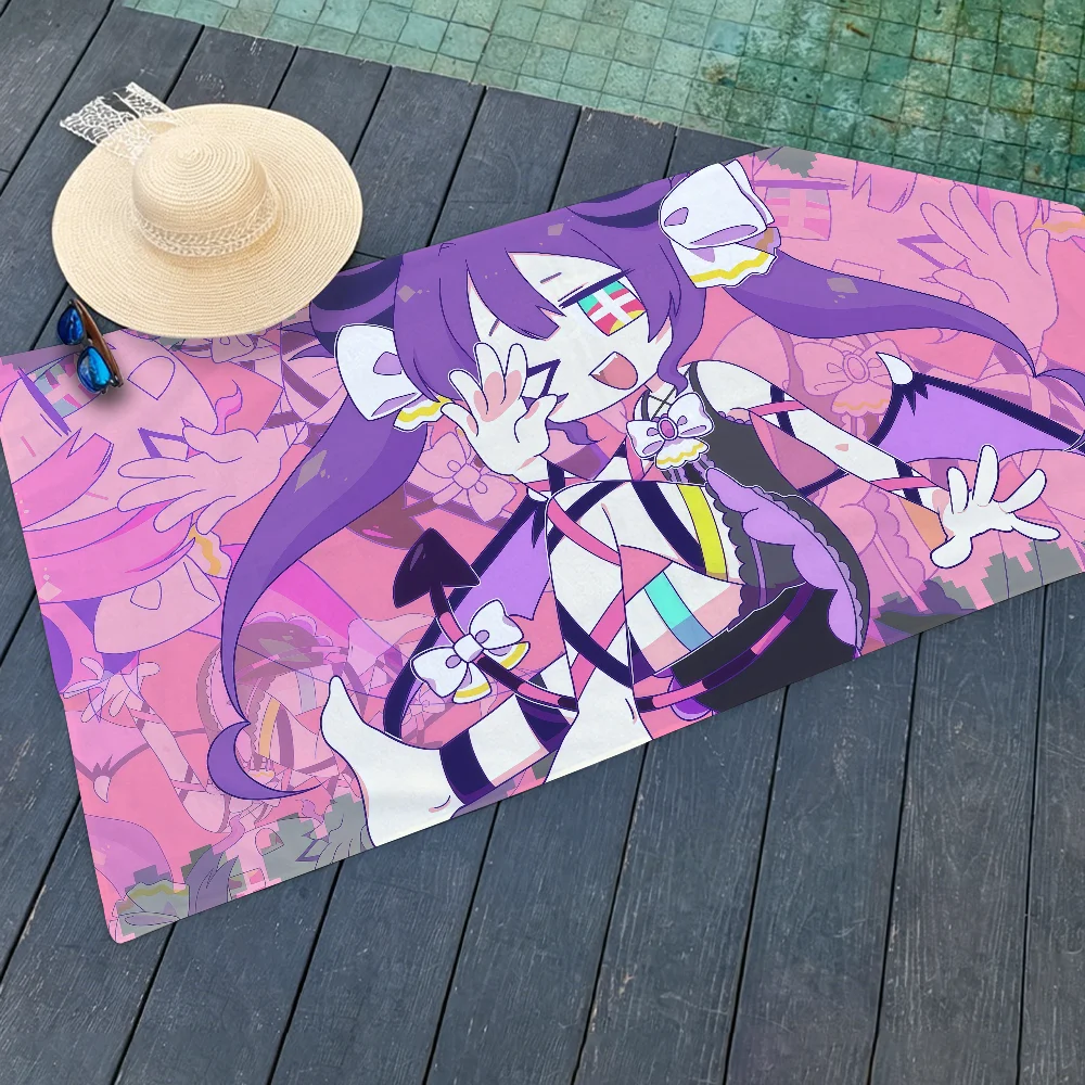 Toalla de playa Game Y-Yunyun Syndrome para playas, estudios de yoga, gimnasios, aguas termales, piscinas y picnics