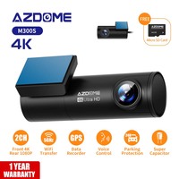 AZDOME M300S Dash Cam Car Recorders 4K+1080P Rear Camera 5.8G WiFi GPS Car DVR Voice Control WDR Night Vision Free 64GB SD Card