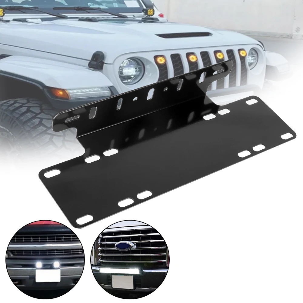 Number Plate Holder License Plate Light Bracket Front Bumper Universal LED Bar Working Light Car Licence Mount Mount