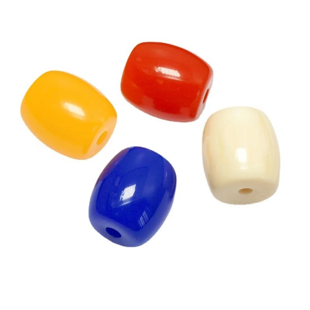 20Pcs Honey Resin Beeswax Gems Column Spacer Loose Beads DIY Jewelry Making Necklace Bracelet Crimp 4 Colors Like Ivory White