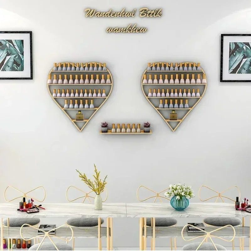 Celebrity Nail Polish Display Stand Wall Hanging Iron Storage Rack Organizer Heart-shape Nail Shop Storage Cabin Combinationrack