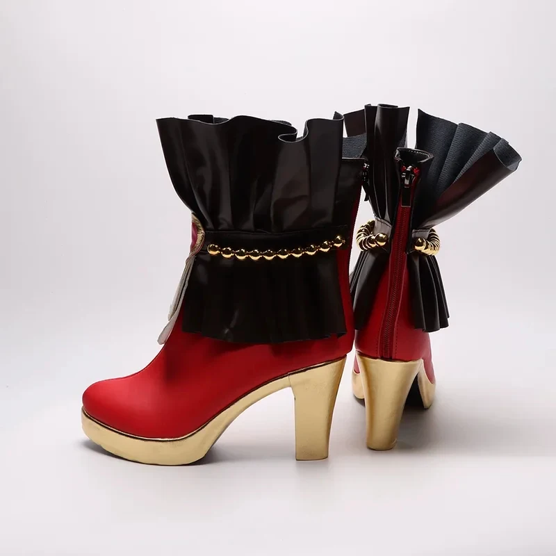 

v;3,f\6,k;Mihono Bourbon High Heels Cosplay Shoes Halloween Boots Custom Mader;6,b\7,j/