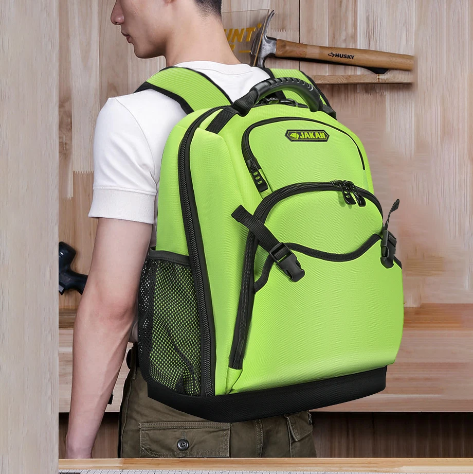 JAKAH Extreme Tool Backpack Heavy-Duty Bag with Padded Shoulder Durable Tool Backpack Water-Resistant Heavy Duty Tool Backpack