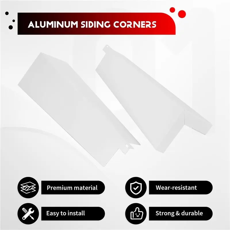 AT05-16 Pcs Aluminum Siding Corners 8 Inch Outside White Siding Corner Caps Smooth Siding Aluminum Corner
