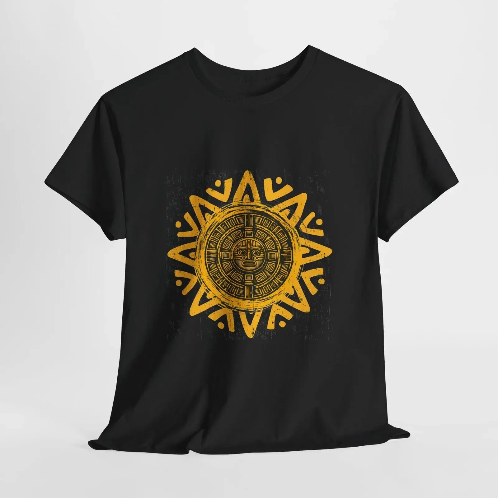 Aztec Sun Medallion T Shirt Tribal Sunface  vintage Washed graphic Comfortable Top For Everyday Wear homme Stylish Versatile