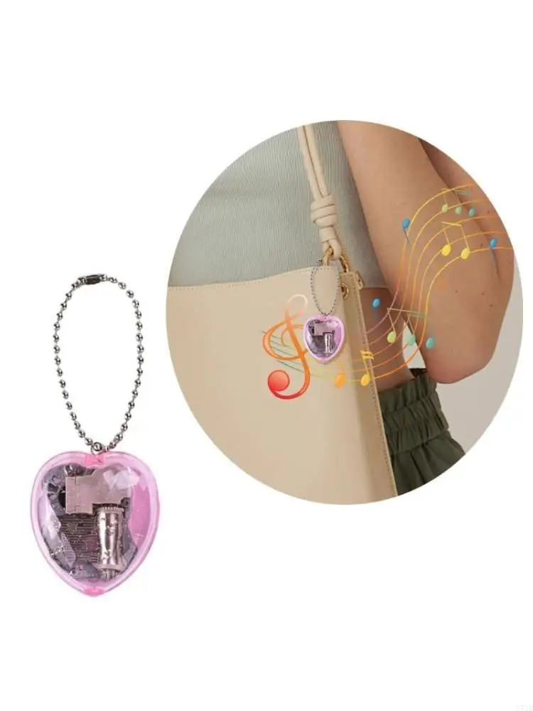  Delicate Heart Music Box Stylish Keychain Charm Exquisite Craftsmanship for Special Moment and Home Decoration