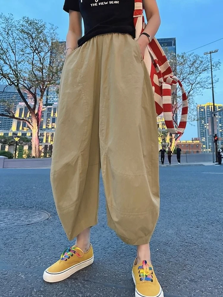 Harem Pants Women Loose Vintage Leisure Office Lady Comfortable Summer Ankle-length Basic Korean Style 2023 Streetwear Trousers