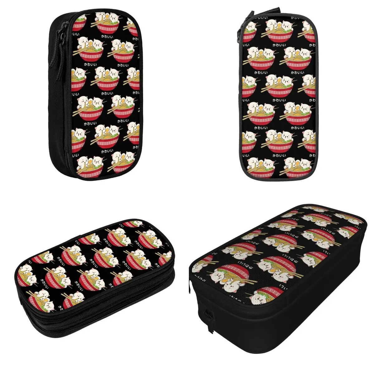 Kawaii Cat Japanese Tokyo Anime Cat Ramen Pencil Case Pencilcases Pen Box for Student Bags School Supplies Zipper Stationery