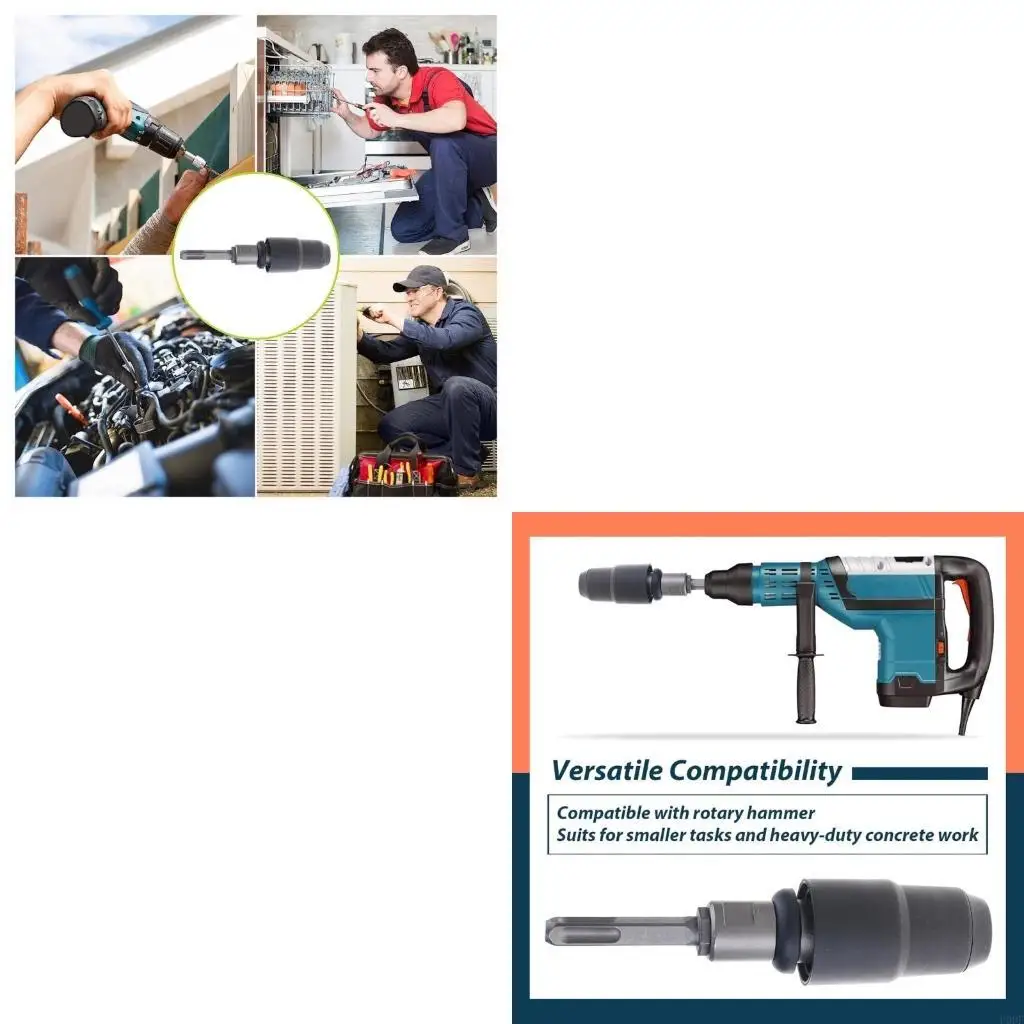 

Adapter for SDSPlus to SDSMax 8-1/4 Inches Long for Rotarys Hammers Alloy Steel Black Adapter