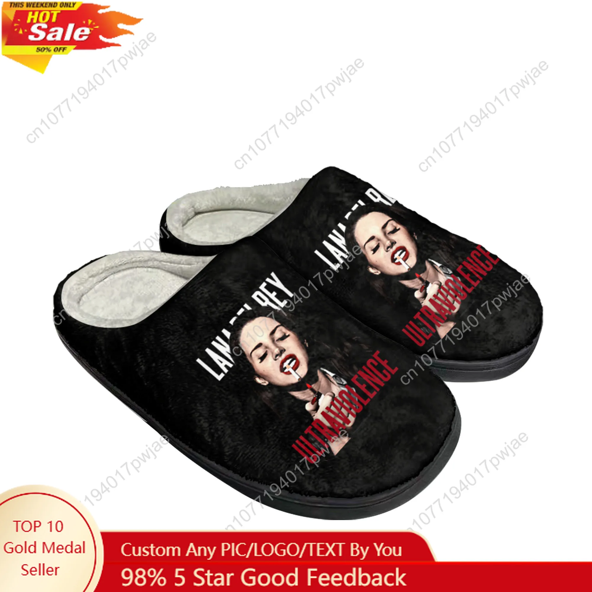 

Lana Del Rey Singer Home Cotton Custom Slippers Mens Womens Plush Bedroom Casual Keep Warm Shoes Thermal Slipper