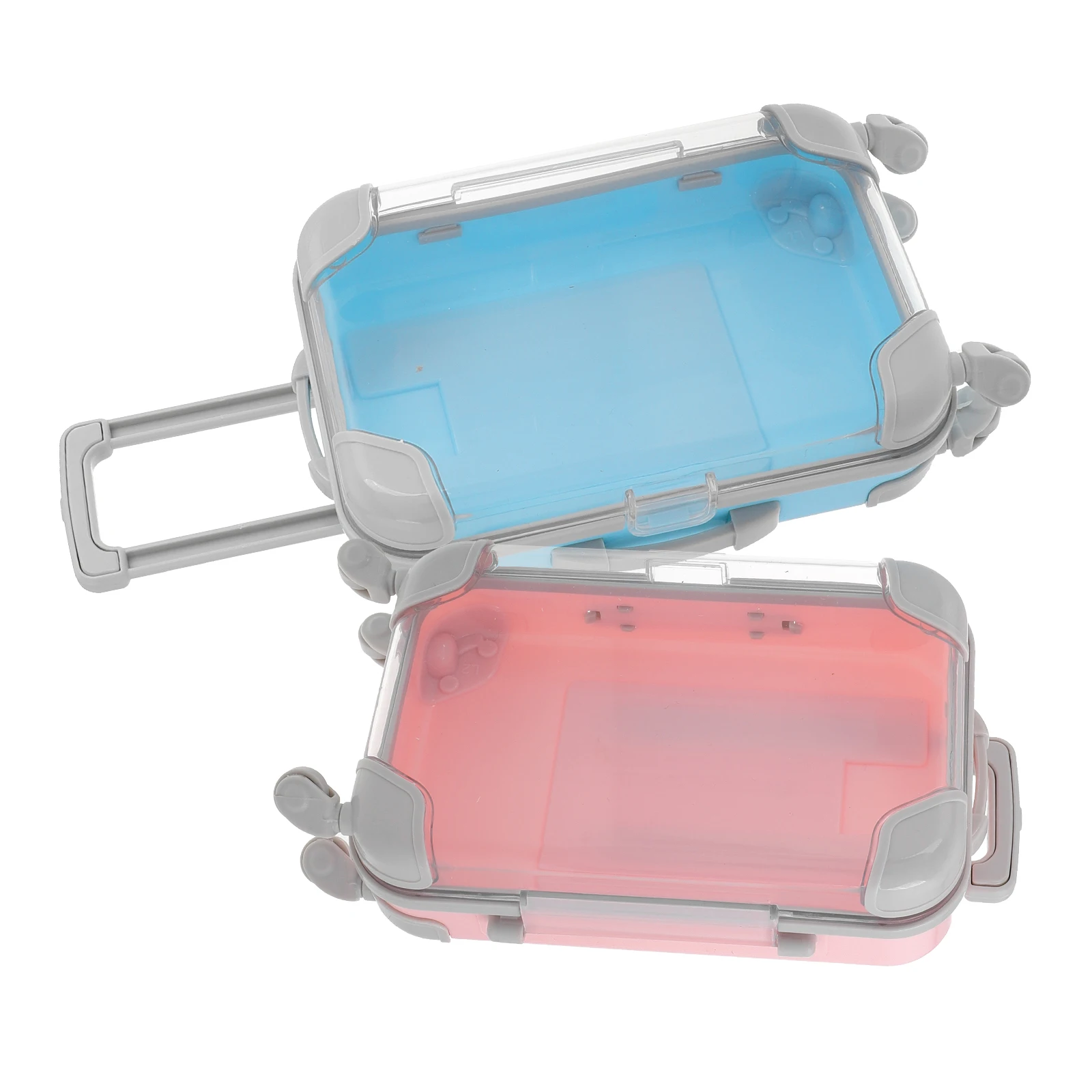 

2pcs Mini Suitcase Box Plastic False Eyelashes Storage Travel Supplies Women Cosmetic Packaging Eyelash Container