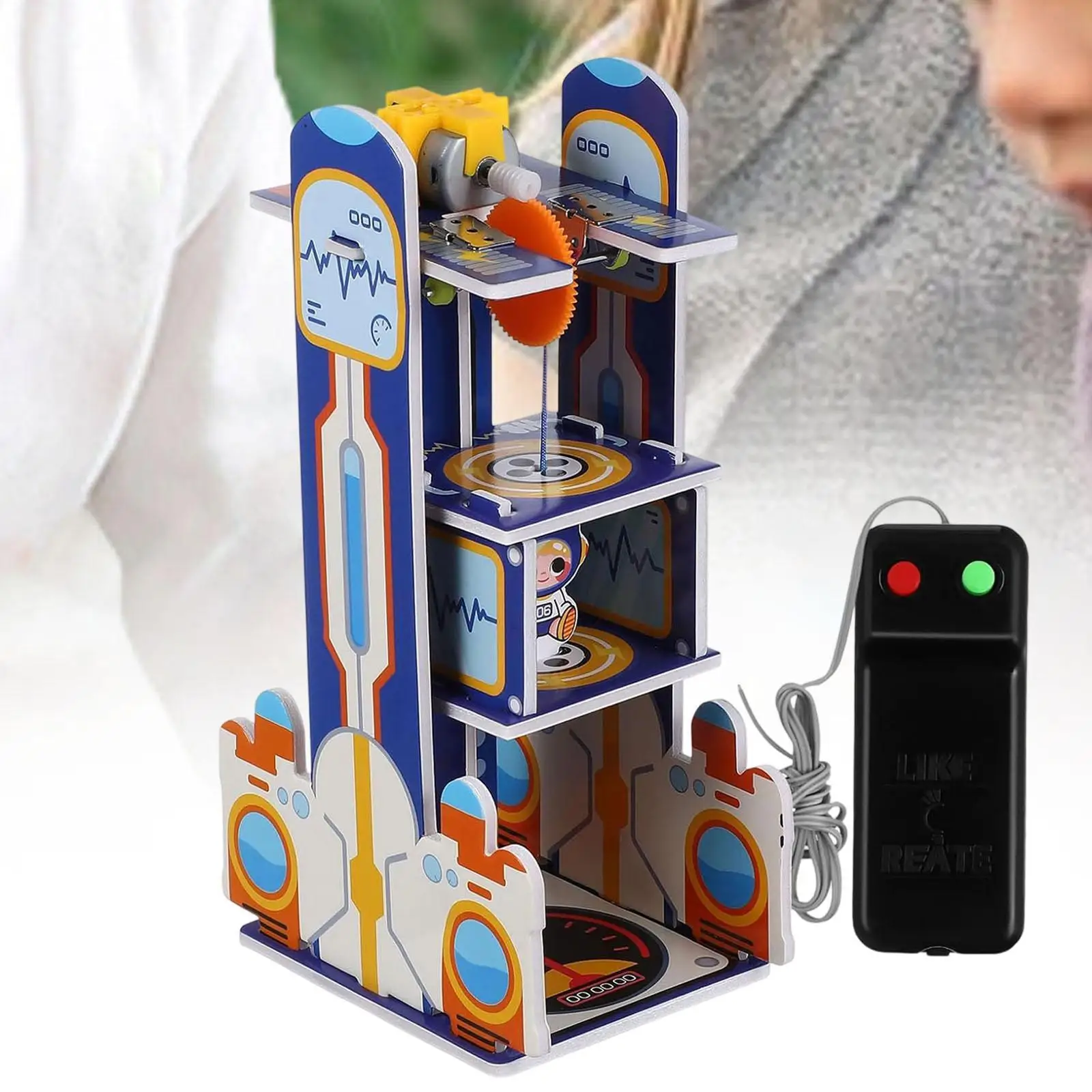 مجموعة مواد مجموعة أدوات العلوم للأطفال من لعبة المصعد DIY، مجموعة بناء نماذج DIY سهلة التجميع للأطفال والمراهقين والأعمار من 5 سنوات فما فوق