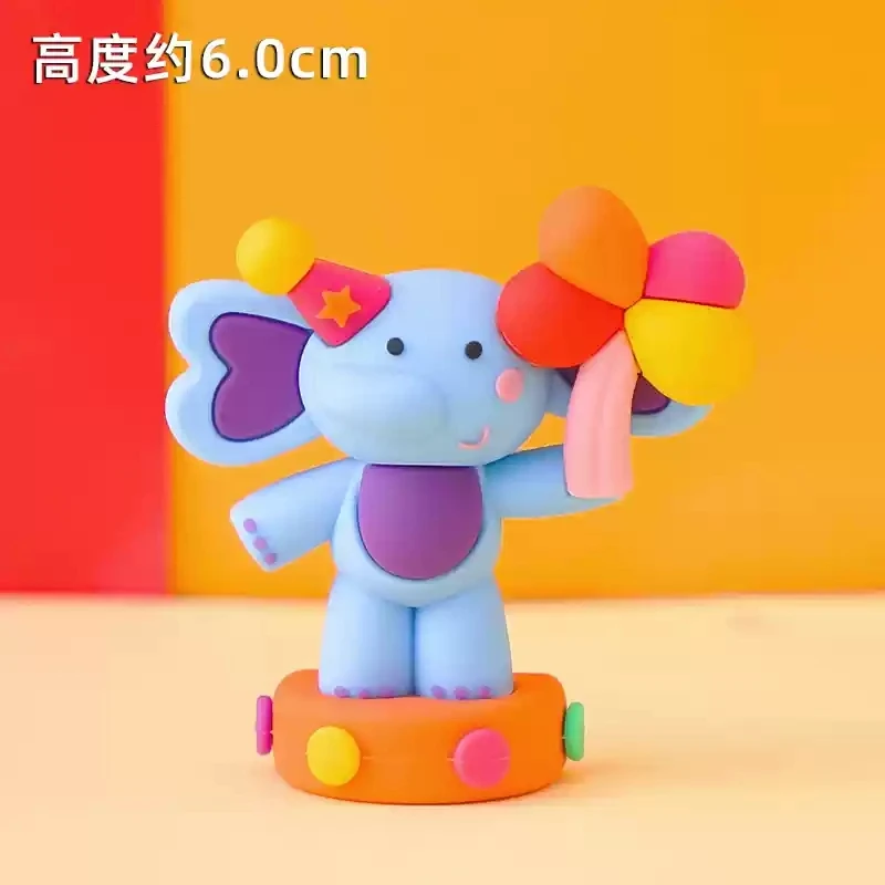 Baby Children's Happy Birthday Cake Topper Costume Circus Clown Elephant Party Dessert Card Dolls Cake Decoration Anniversary - Image 5
