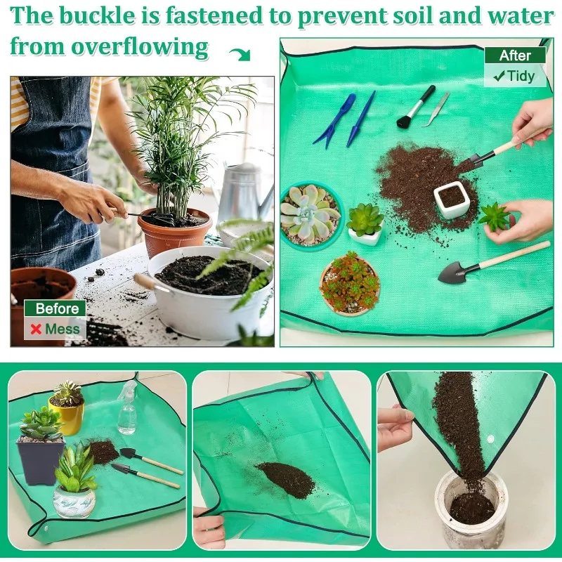 Multi-size Gardening Mat Potted Tray Waterproof Potted Mat Foldable Indoor Plant Mat Portable Gardening Mat