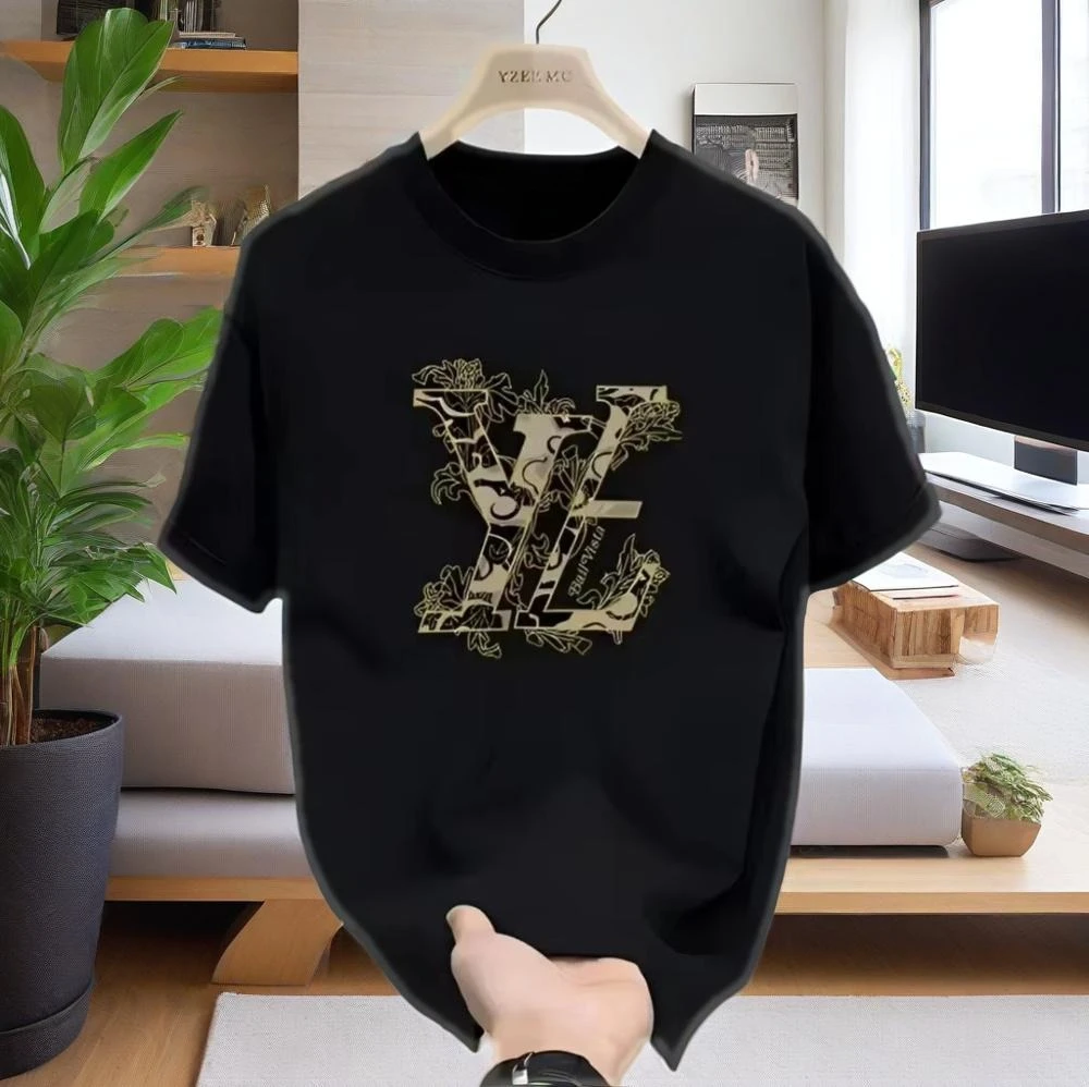 2026 الاتجاه الجديد العلامة التجارية الراقية إلكتروني طباعة قصيرة الأكمام تصميم حار نمط 100% القطن فضفاض كبير الحجم تي شيرت