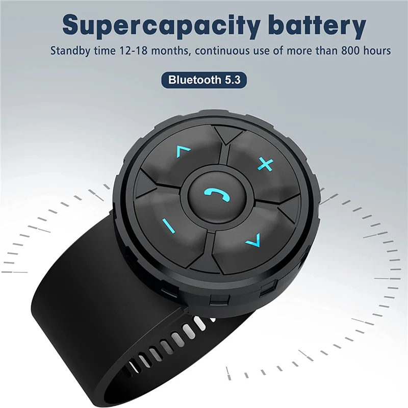 

【Flash-Deal!】Car Bluetooth Smart Remote Control With Strap Wireless IP67 Waterproof Phone Controller For Car Bike Motorbike