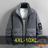 Winter Polar Fleece Parkas Men Thick Fleece Jacket Coat 10XL Plus Size Cargo Parkas Male Fashion Casual Thick Parkas Male
