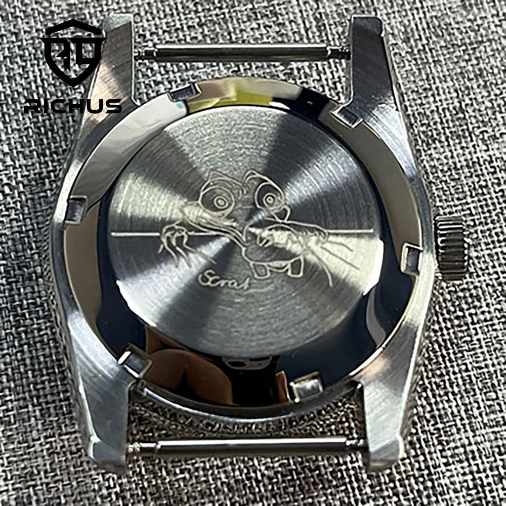 Cassa per orologio personalizzata Laser Cassa per orologio personalizzata 36/38/40mm Cinturino personalizzato/Corona/Custodia posteriore adatta ai movimenti NH34 NH35 NH36