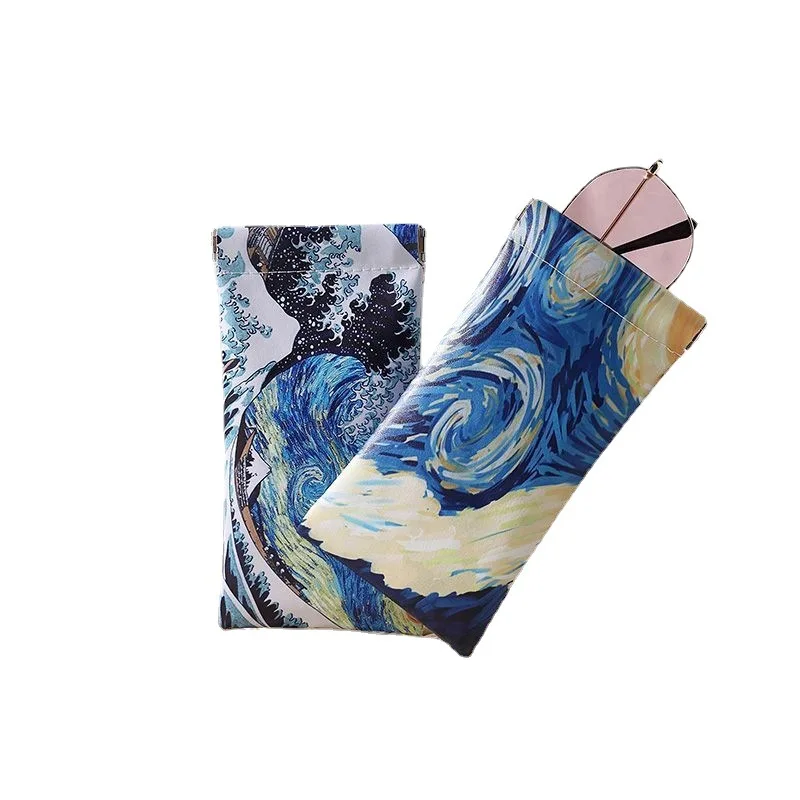 1pc Vincent Van Gogh Painting Glasses Bag Closure Travel Sunglasses Reading Glasses Storage Pouch Waterproof Eyewear Holder image 5
