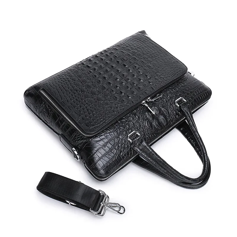 New Luxury Alligator Cow Genuine Leather Business Men\'s Briefcase Male Briefcase Shoulder Bag Men Messenger Laptop Computer Bag