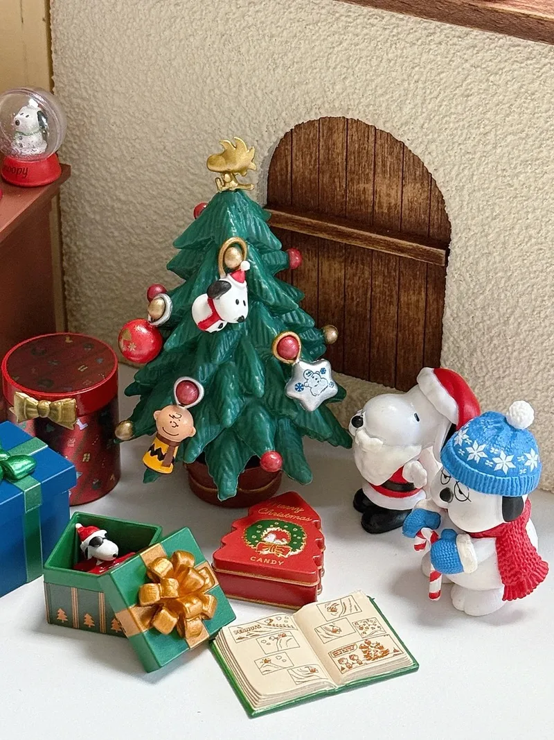 Originale Re-ment Notte di Natale Figura Padre Natale Scena della stanza familiare Kawaii Action Figure Collezione Ornamenti Modello