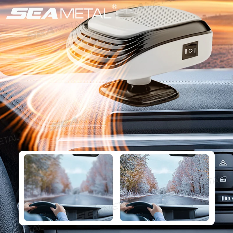 SEAMETAL Car Winter Fast Heating 120w 12V Electric Heated Fan Auto Windshield Defogging Heating Cooling Fan for Car Truck RV SUV
